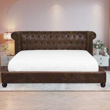 Load image into Gallery viewer, Bran Upholstered Bed Without Storage In Suede
