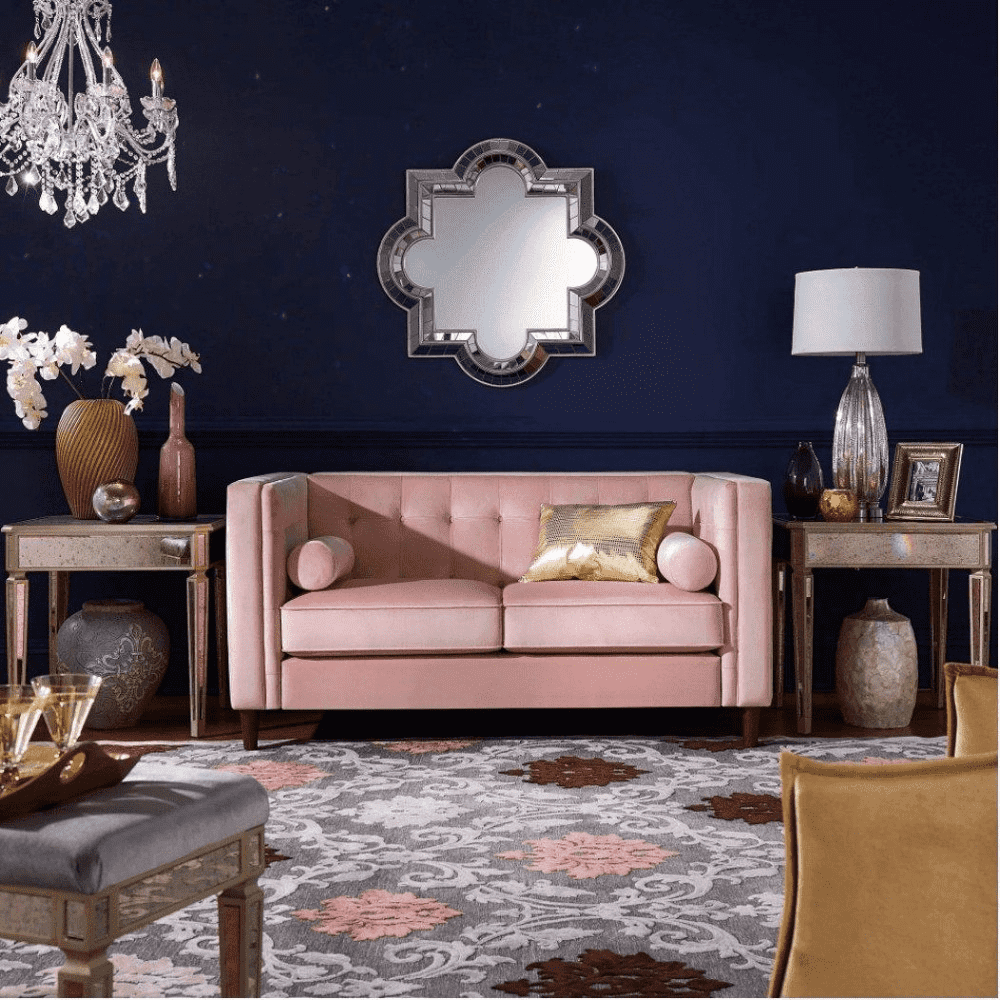 Brew Pink Suede Sofa or Loveseat with Pillows