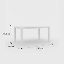 Load image into Gallery viewer, Golden Mayer Elderberry Solid Rubber Wood 6-Seater Dinning Table | 4-Fully Cushioned Fabric Dining Chair  | 1-Cushioned Fabric Dining Bench in White Finish
