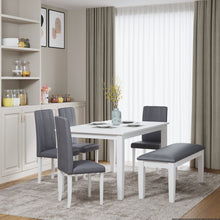 Load image into Gallery viewer, Golden Mayer Elderberry Solid Rubber Wood 1-Cushioned Fabric Dining Bench in White Finish
