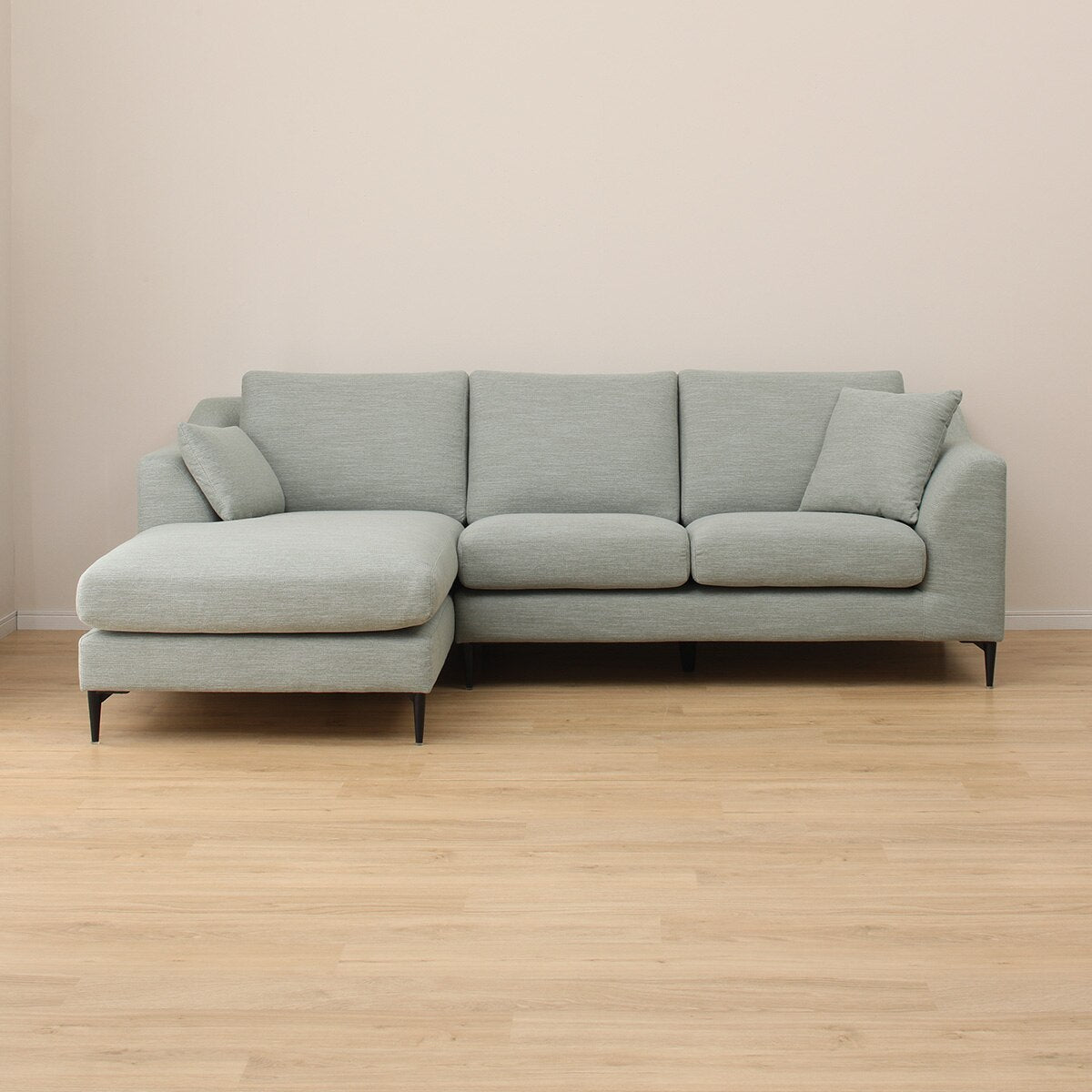 French Velvet Vista L-Shaped Sofa