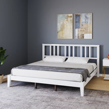 Load image into Gallery viewer, Golden Mayer Rattle Pod Solid Wood King Size Bed in White Color
