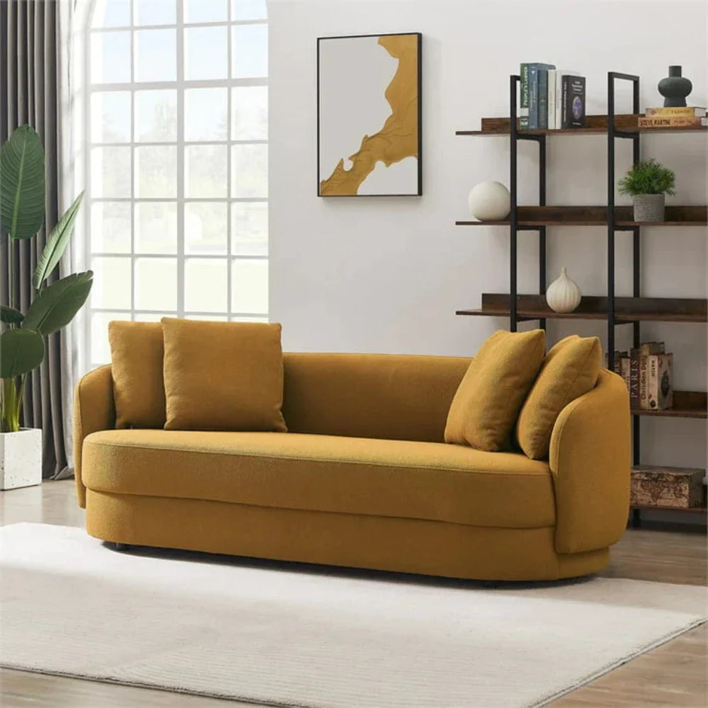 Omaxe Luxury Modern Suede Sofa Set