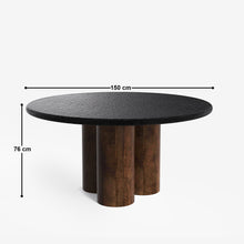 Load image into Gallery viewer, Amor-Lidia Textured Black Dining Table Set with Premium Trimming -  2, 4 &amp; 6 Seater/ All sizes
