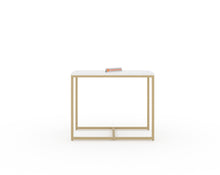 Load image into Gallery viewer, Arina Marble Nesting Coffee Table In Gold Finish
