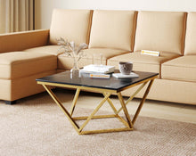 Load image into Gallery viewer, Solaia Coffee Table with Black Engineered Marble Top
