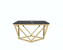 Load image into Gallery viewer, Solaia Coffee Table with Black Engineered Marble Top
