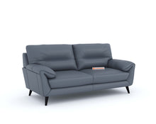 Load image into Gallery viewer, Suntory Leather 3 Seater Sofa - Ocean Blue Finish
