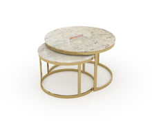 Load image into Gallery viewer, Arcus Nesting Coffee Table with Australian Onyx Top
