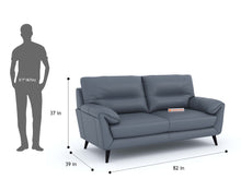 Load image into Gallery viewer, Suntory Leather 3 Seater Sofa - Ocean Blue Finish

