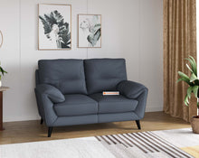 Load image into Gallery viewer, Suntory Leather 2 Seater Sofa - Ocean Blue Finish
