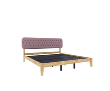 Load image into Gallery viewer, Golden Mayer Asiatic King Size Bed In Designer Upholstered Headboard in Natural Colour
