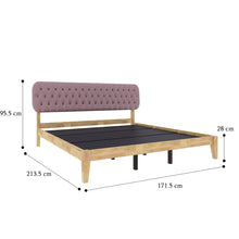 Load image into Gallery viewer, Golden Mayer Asiatic Designer Wood Queen Size Bed Designer Upholstered Headboard
