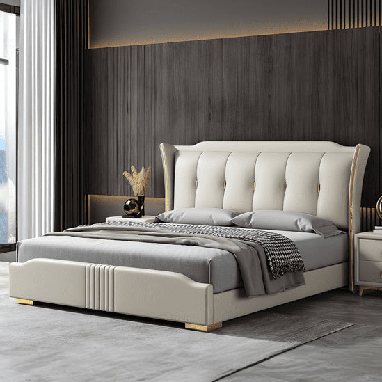 Golden Mayer Diamante Customizable Upholstered Bed - Sleek Design with Optional Built-in Storage
