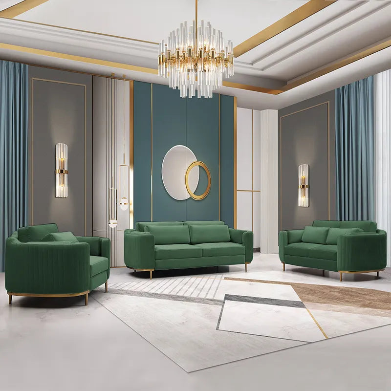 Minta Style Sofa Set In Velvet
