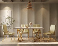Load image into Gallery viewer, Gabbana 6 Seater Dining Table - Rosso Brescia Marble Top
