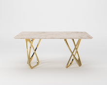 Load image into Gallery viewer, Gabbana 6 Seater Dining Table - Rosso Brescia Marble Top
