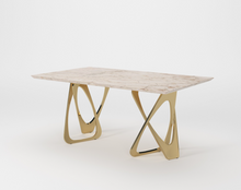Load image into Gallery viewer, Gabbana 6 Seater Dining Table - Rosso Brescia Marble Top
