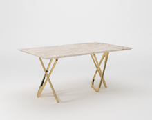 Load image into Gallery viewer, Gabbana 6 Seater Dining Table - Rosso Brescia Marble Top
