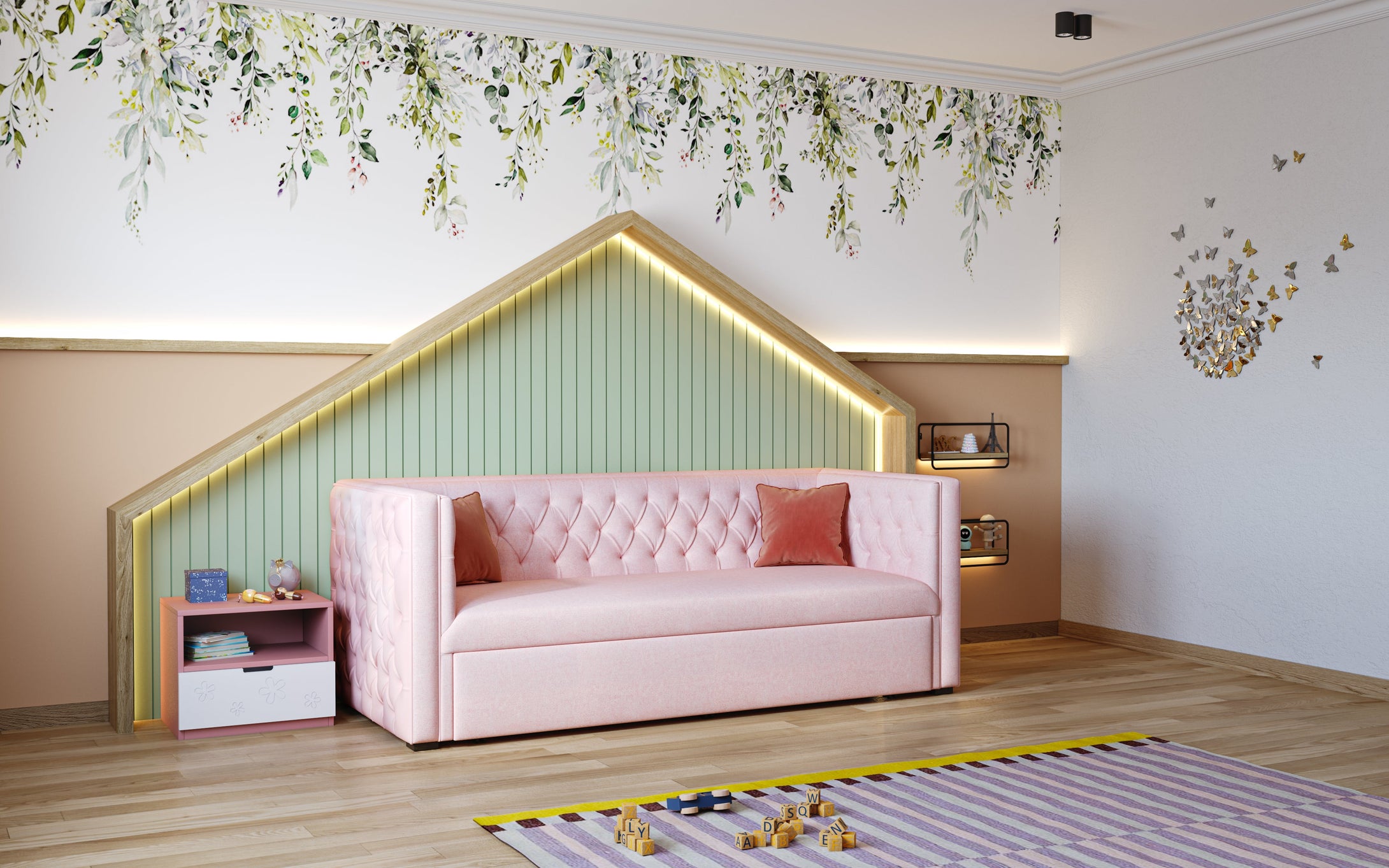 Hayden Home Premium Classic Chesterfield Sofa Cum Bed