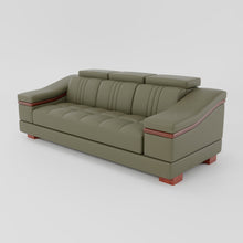 Load image into Gallery viewer, Leather Sofa Rossato | Adjustable Headrest &amp; Wooden Panel Armrests | Premium Design with Console Options: Speakers, Storage, &amp; Cup Holders | Direct from Factory
