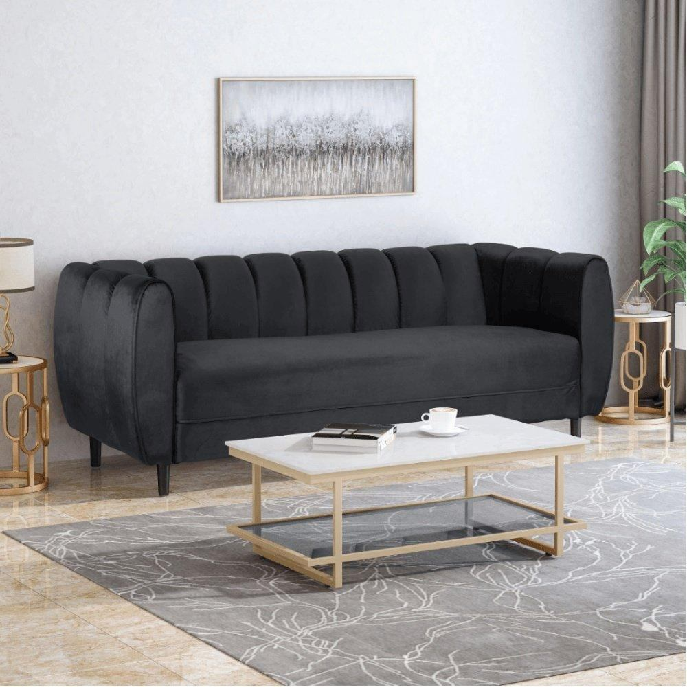 Bobran Modern Sofa Set in Suede