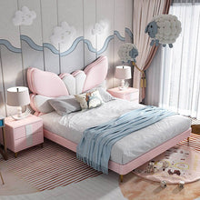 Load image into Gallery viewer, Butterfly Upholstered Kids Bed Without Storage In Suede
