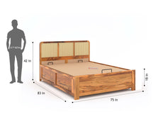 Load image into Gallery viewer, Tamara Bed with cane - Real Teak wood - King Size
