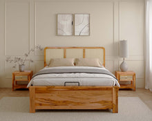 Load image into Gallery viewer, Tamara Bed with cane - Real Teak wood - King Size
