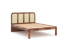 Load image into Gallery viewer, Amara Bed in Sheesham wood with cane (8 options) - Queen Size
