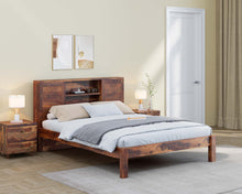 Load image into Gallery viewer, Marida Bed in Sheesham wood (8 options) - Queen Size - Hydraulic Storage
