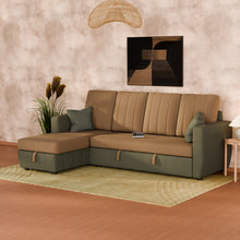 Load image into Gallery viewer, Riva L Shape Sofa Cum Bed with Storage

