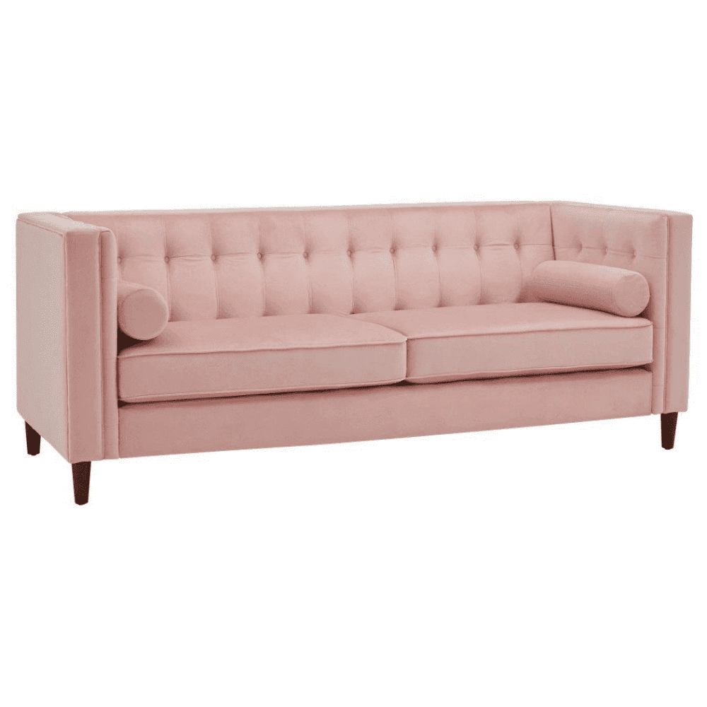 Brew Pink Suede Sofa or Loveseat with Pillows