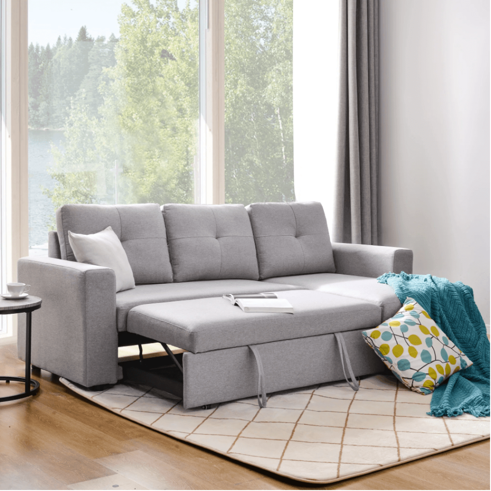 Roxy L-Shaped Sectional Storage Sofa Cum Bed