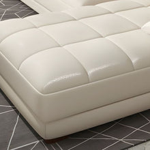 Load image into Gallery viewer, Leather Sofa Rossato | Adjustable Headrest &amp; Wooden Panel Armrests | Premium Design with Console Options: Speakers, Storage, &amp; Cup Holders | Direct from Factory
