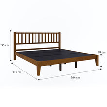 Load image into Gallery viewer, Golden Mayer Rohira Solid  Wood Queen Size Bed Walnut Color
