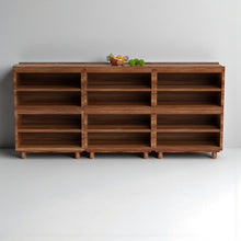 Load image into Gallery viewer, Stava Modular Shelving System | Solid Walnut/Teak/Oak Wood (4x3) | 8 Feet Length
