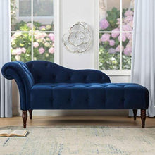 Load image into Gallery viewer, Elle Chesterfield Suede Lounger in Blue Color
