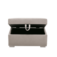 Load image into Gallery viewer, Nollon Linen Fabric Sectional Sofa with Pillows and Storage Ottoman
