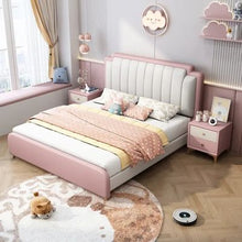 Load image into Gallery viewer, Delta Upholstered Kids Bed Without Storage In Suede
