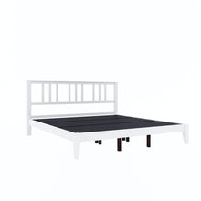 Load image into Gallery viewer, Golden Mayer Rattle Pod Solid Wood Queen Size Bed in White Color
