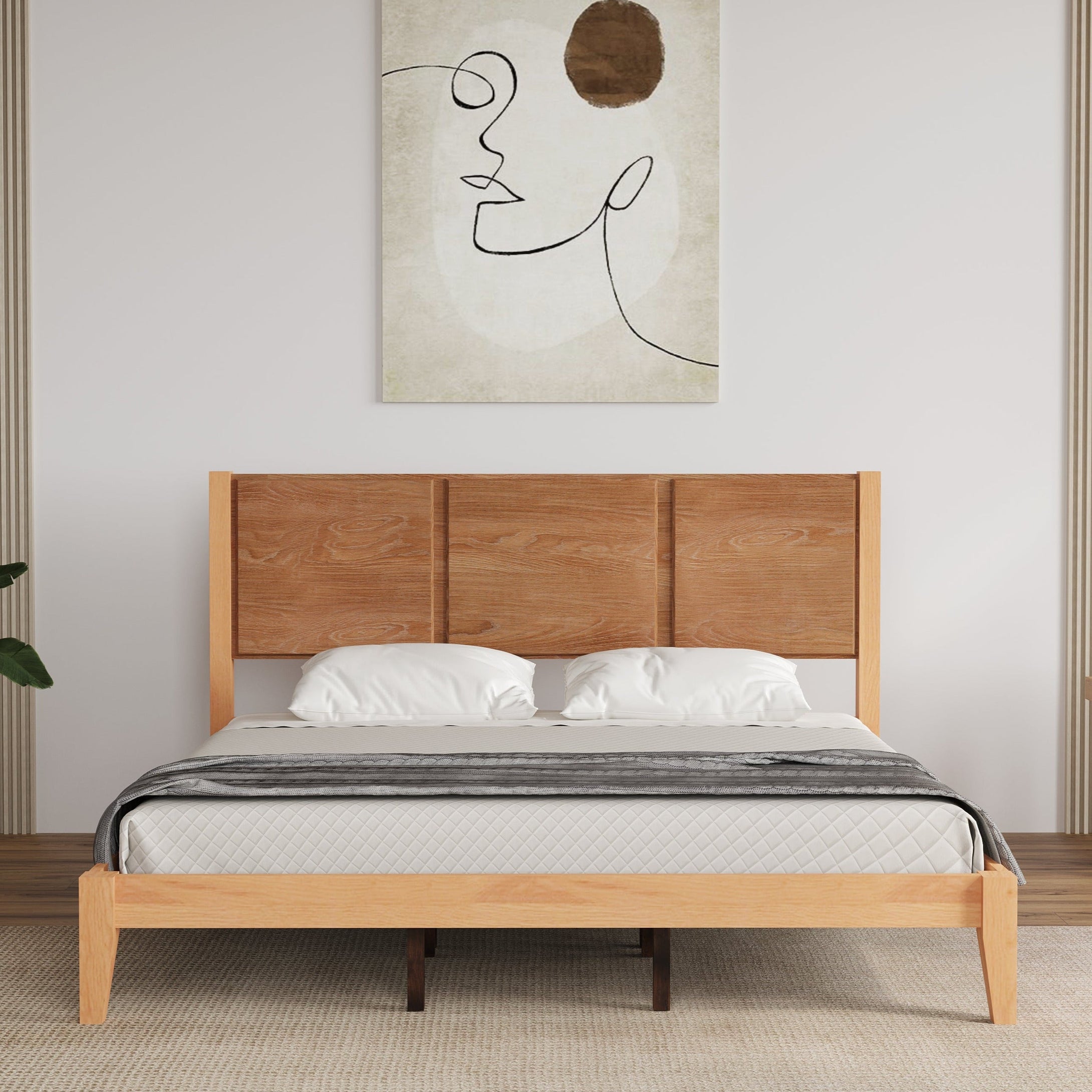 Golden Mayer Hypericum Solid Wood King Size Bed in Walnut Color