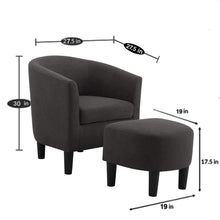 Load image into Gallery viewer, Woodster Langley Single Seater Accent Chair with Footstool Ottoman in Yellow

