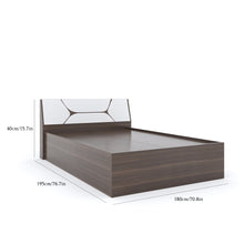 Load image into Gallery viewer, Golden Mayer Dhalia King Size Bed With Storage In Dark Acacia With Frosty White Colour
