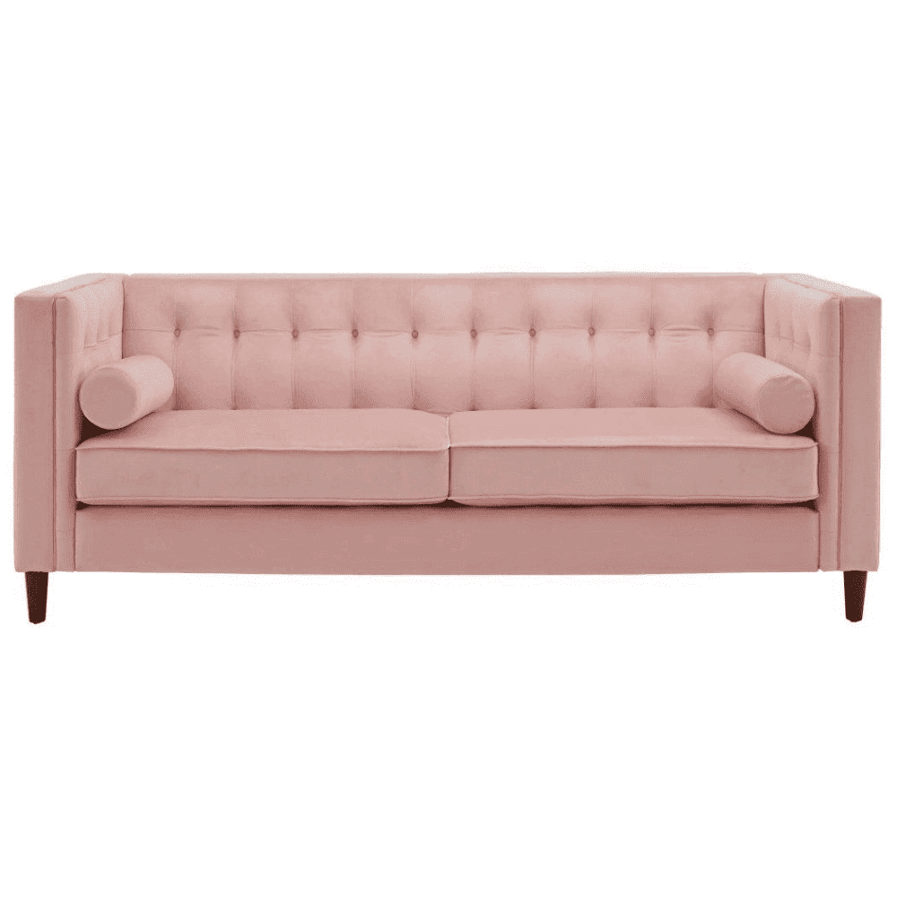 Brew Pink Suede Sofa or Loveseat with Pillows