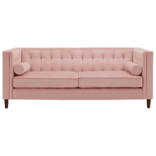 Load image into Gallery viewer, Brew Pink Suede Sofa or Loveseat with Pillows
