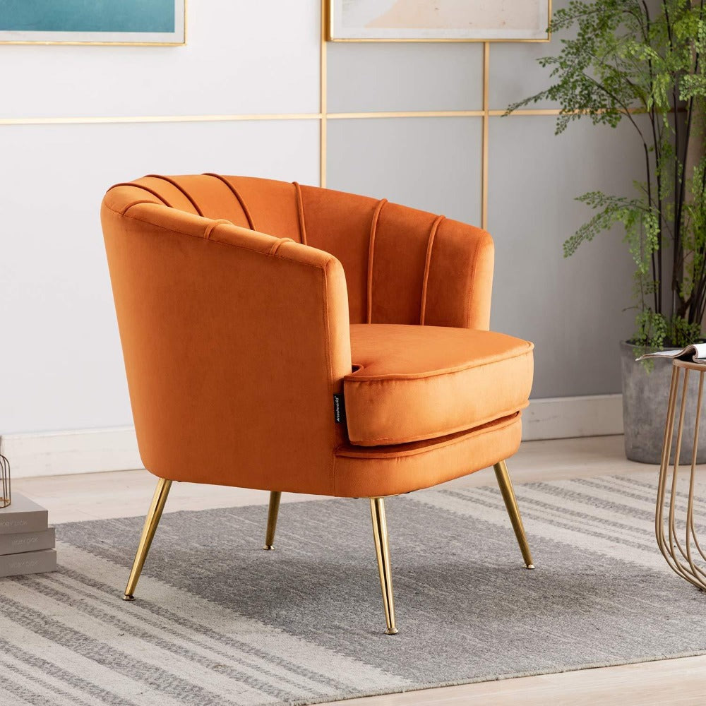 Cozy Couch Accent Chair in Orange Color