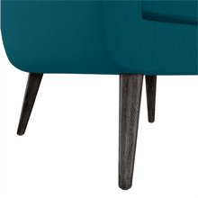 Load image into Gallery viewer, Keflavik Mid-century Peacock Blue Linen Arm Chair
