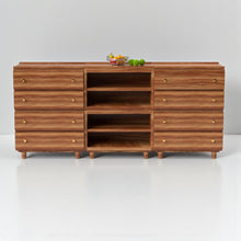 Load image into Gallery viewer, Stava Modular Credenza System | Solid Walnut/Teak/Oak Wood (4x3) | 8 Feet Length
