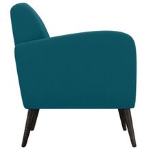 Load image into Gallery viewer, Keflavik Mid-century Peacock Blue Linen Arm Chair
